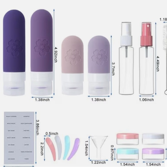 17 Piece Travel Bottle Pack + Labels NWT - Picture 2 of 4